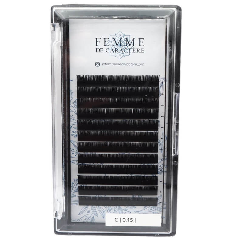 Extensiones clásicas de pestañas 9mm (0,15-C) Femme de Caractère