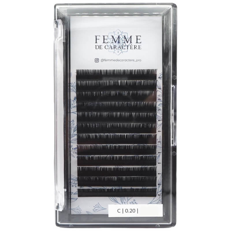 Extensiones de pestañas clásicas 7mm (0,20-C) Femme de Caractère