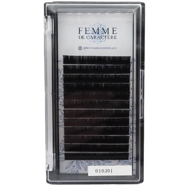 Extensiones de pestañas clásicas 7mm (0,20-D) Femme de Caractère