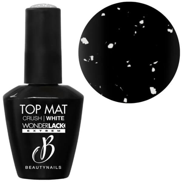 Top coat mat crush white Wonderlack Beautynails 12ML