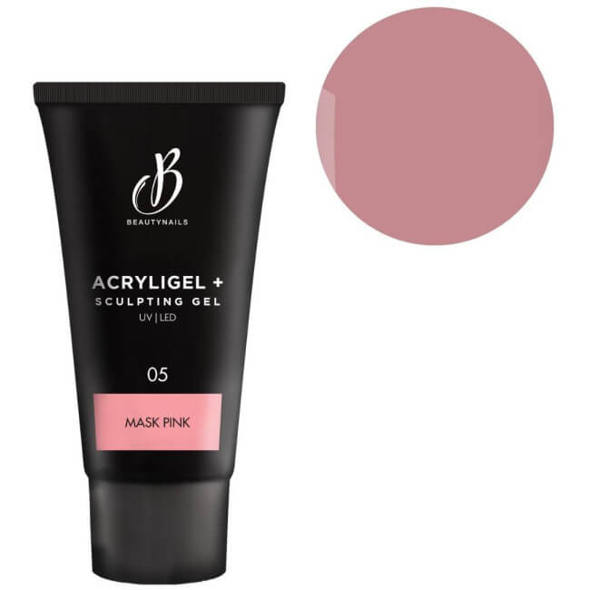 Acryligel + cubierta de tubo rosa 60g Beauty Nails GA760-28