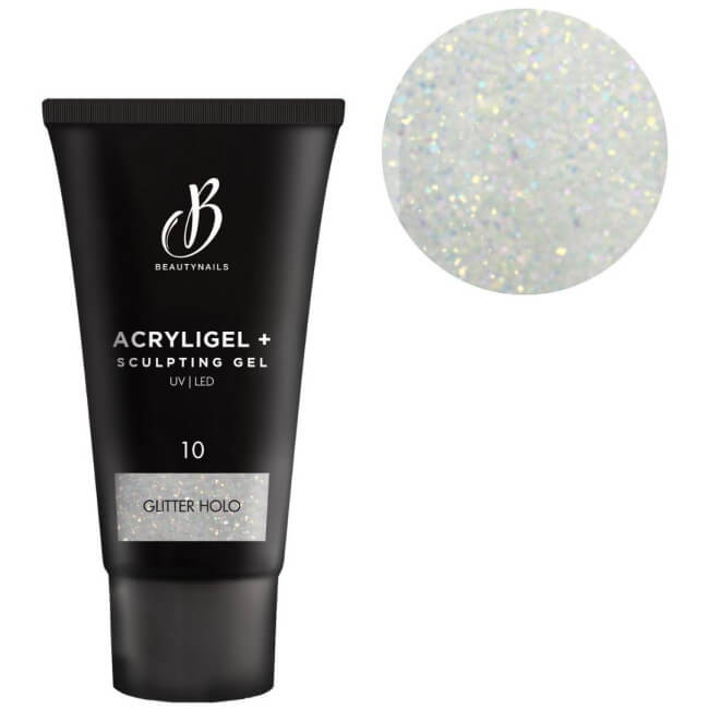 Tubo de Acryligel+ com brilho cintilante da BeautyNails, 30g.