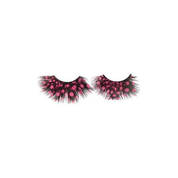 False Eyelashes Crazy Black Feather Weight Fuchsia x2 With Glue Shophair