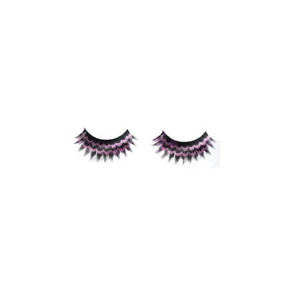 False Eyelashes Crazy Black + Pink X2 With Shophair Glue