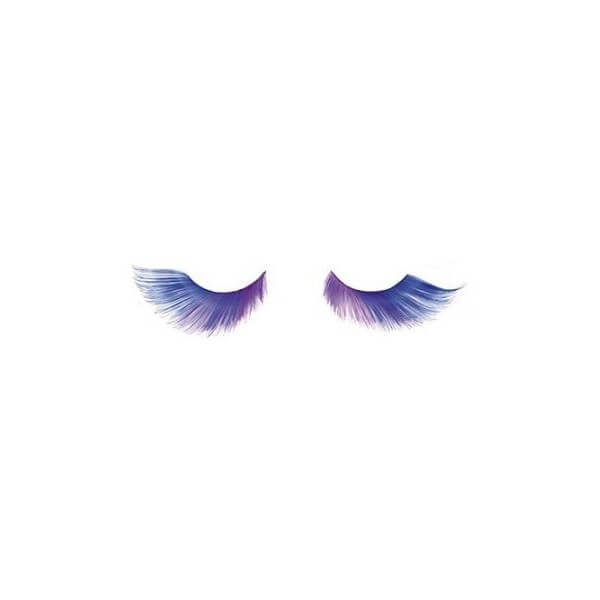 False Eyelashes Crazy Feather Flame Blue X2 With Shophair Glue