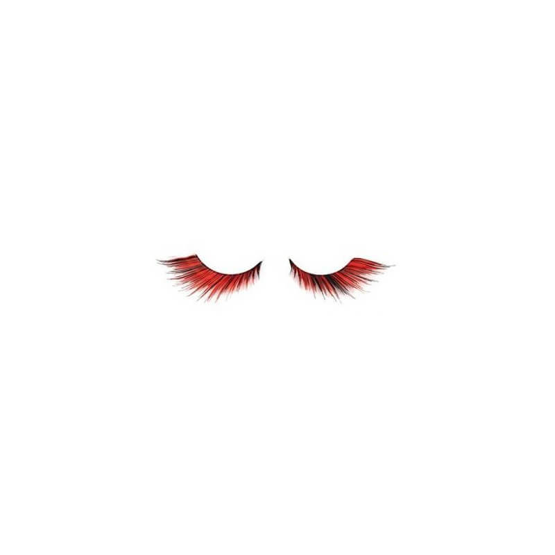 False Eyelashes Crazy Plumage Flame Red X2 With Glue Shophair