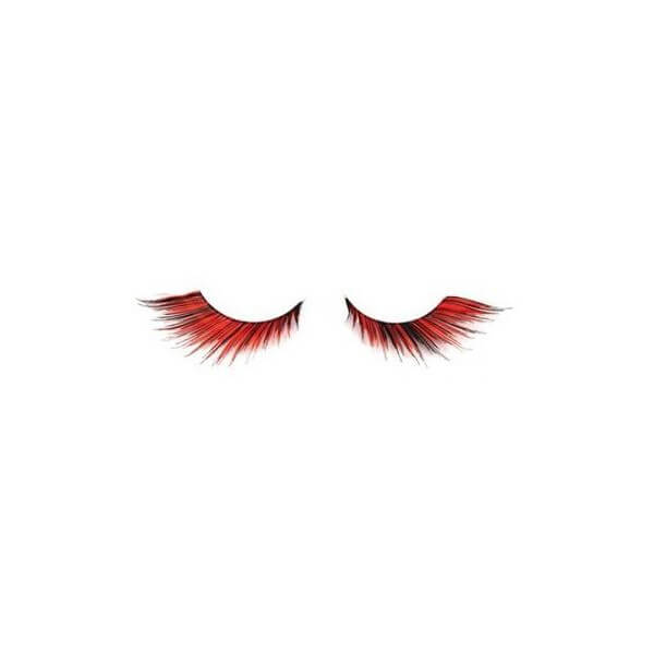 False Eyelashes Crazy Plumage Flame Red X2 With Glue Shophair