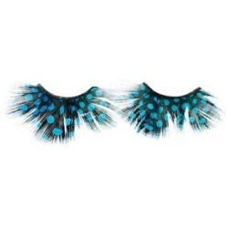 Ciglia finte Crazy Plume nere con punte blu X2 con colla Shophair