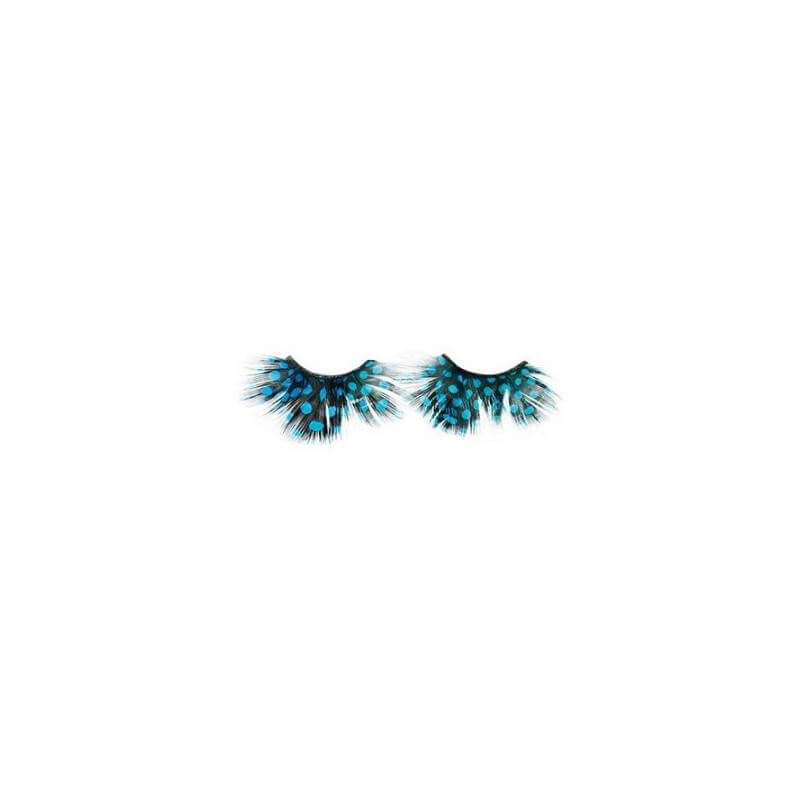 False Eyelashes Crazy Black Feather Weight Blue X2 With Glue ShopHair