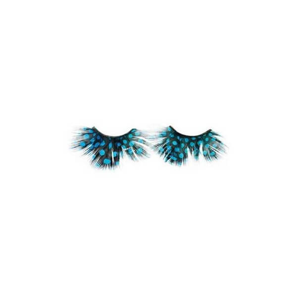 False Eyelashes Crazy Black Feather Weight Blue X2 With Glue ShopHair