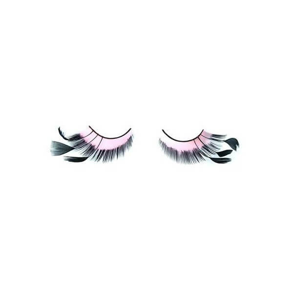 Künstliche Wimpern Crazy Pink+Schwarz X2 Mit ShopHair Kleber.