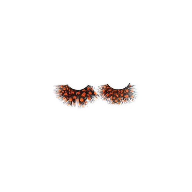 False Eyelashes Crazy Feather Red X2 With Shophair Glue