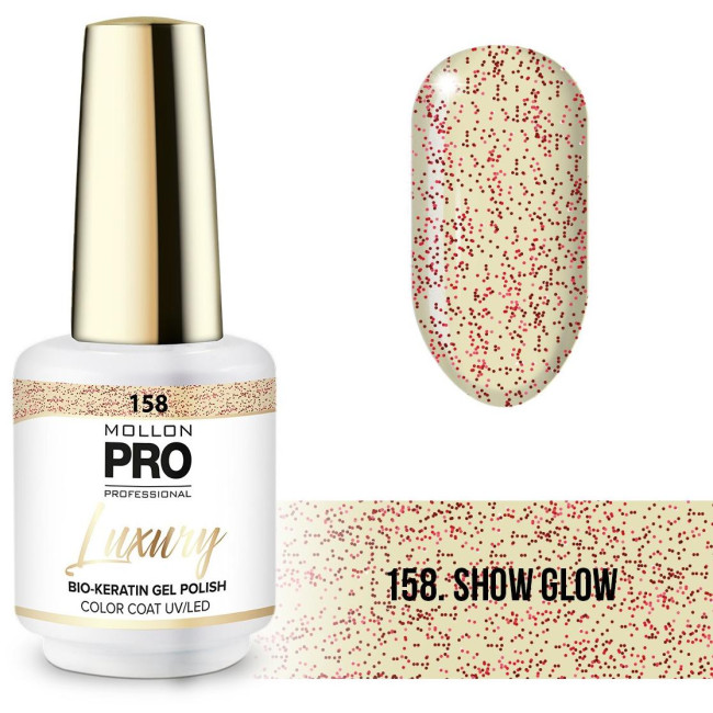 Luxury semi-permanent nail polish n°158 show glow Mollon Pro 8ML