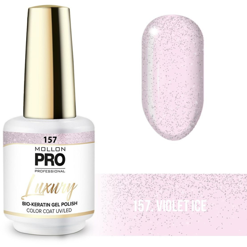 Luxury semi-permanent nail polish n°157 violet ice Mollon Pro 8ML
