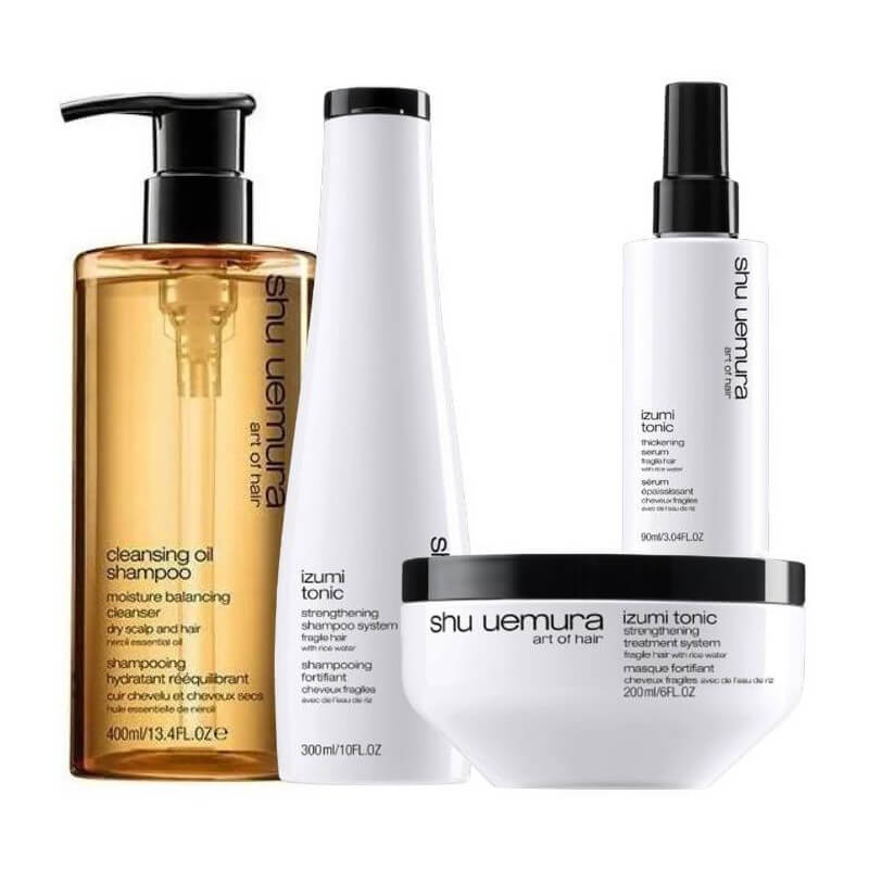 Routine shampooing, masque & sérum izumi tonic shu uemura