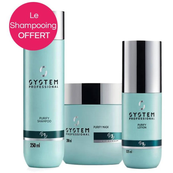 Routine Antipelliculaire Derma Purify avec lotion System Professional avec shampooing OFFERT