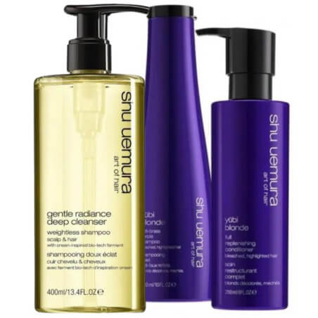 Ritueel shampoo + conditioner tegen ongewenste tinten Yubi Blonde van Shu Uemura