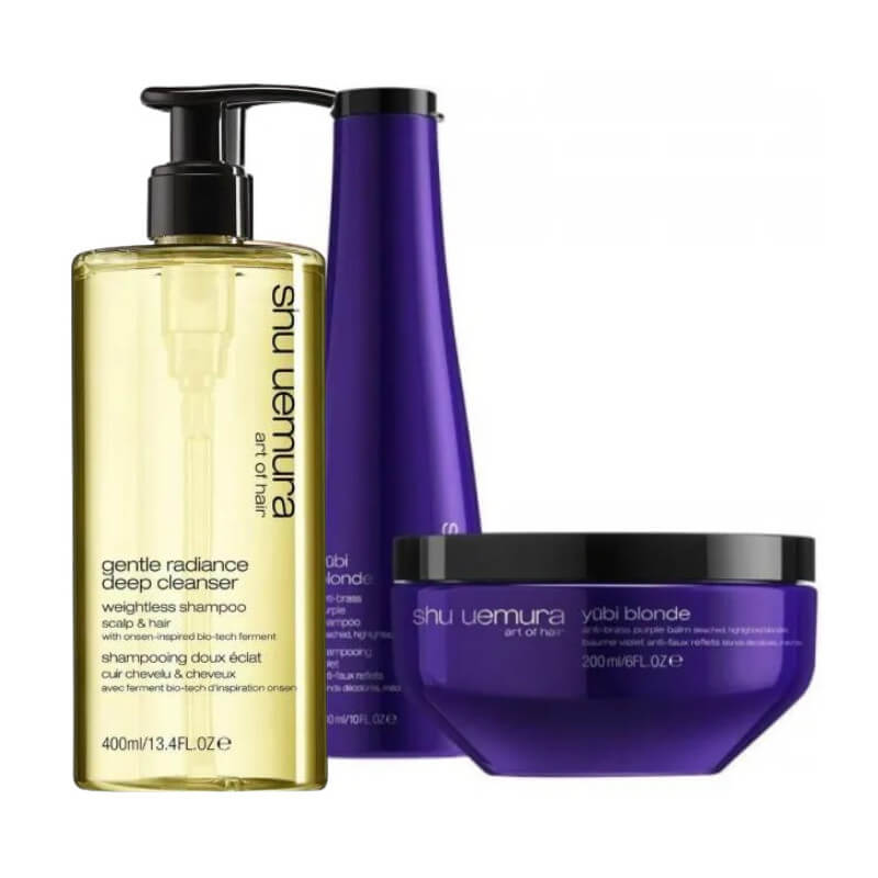 Ritueel shampoo + anti-glans masker Yubi Blonde Shu Uemura