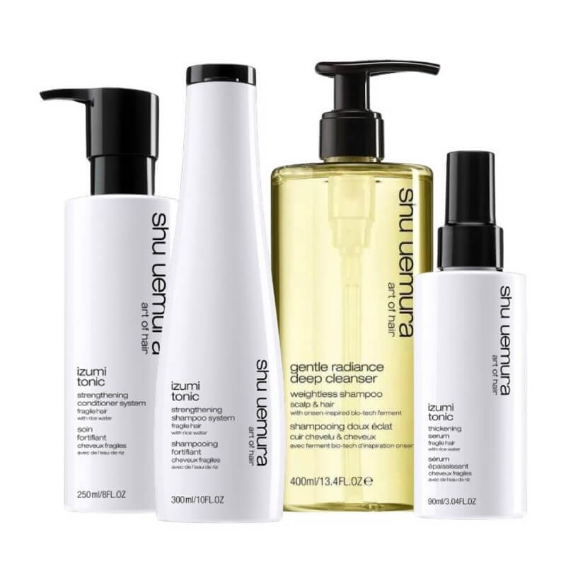 Complete ritual shampoos, care & serum izumi tonic shu uemura