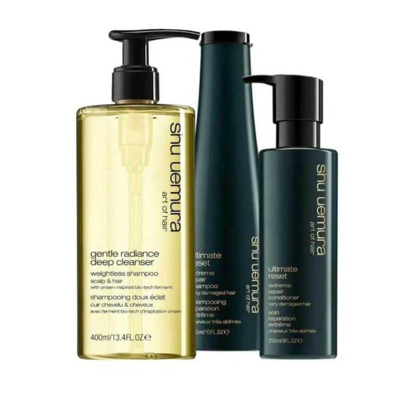 Ritueel van shampoo + conditioner Ultimate Reset van Shu Uemura.