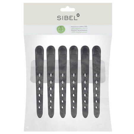 6 grampos de cabelo 100% plástico reciclado Sibel