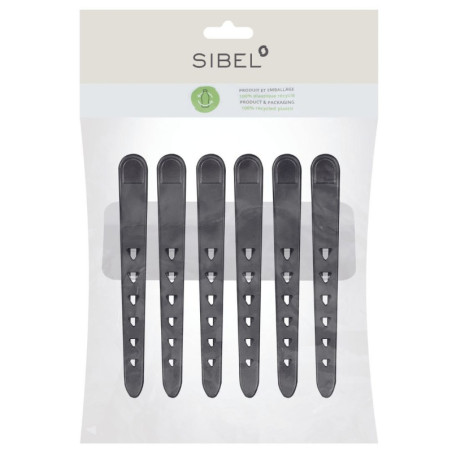 6 hairdressing clips 100% recycled plastic Sibel