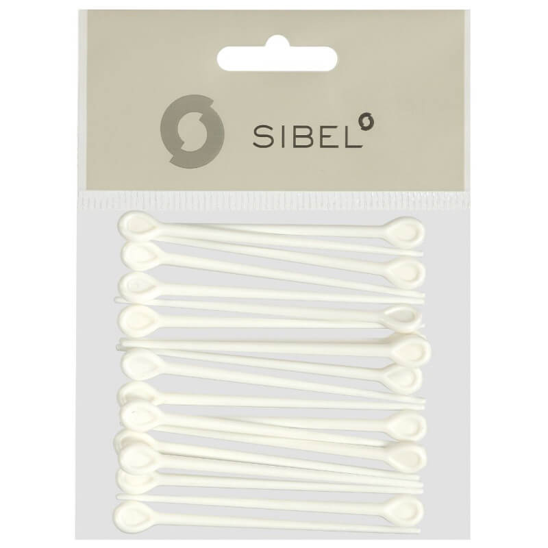 20 weiße Plastikclips Sibel