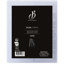 Dicas para unhas de beleza em forma de caixão de duas cores.