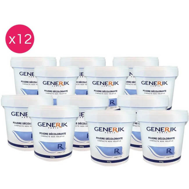 Pacote de 6 pós descolorantes azuis GENERIK 500g.