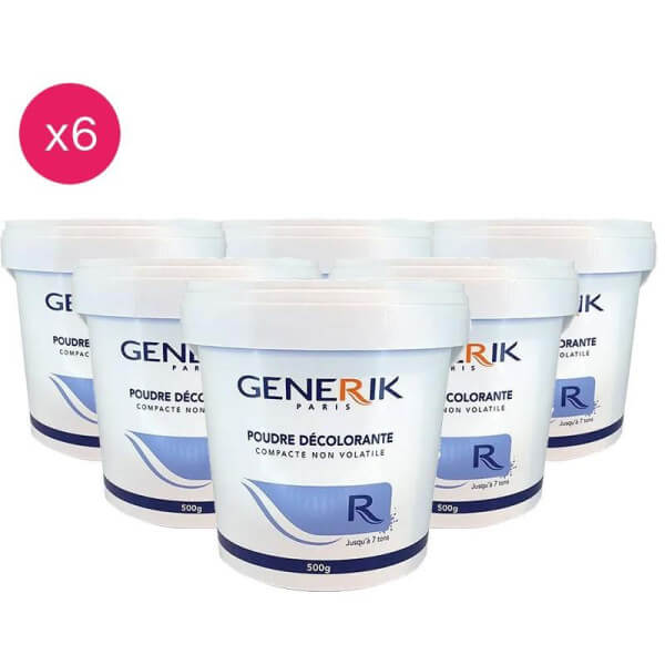 Pacote de 6 pós descolorantes azuis GENERIK 500g.