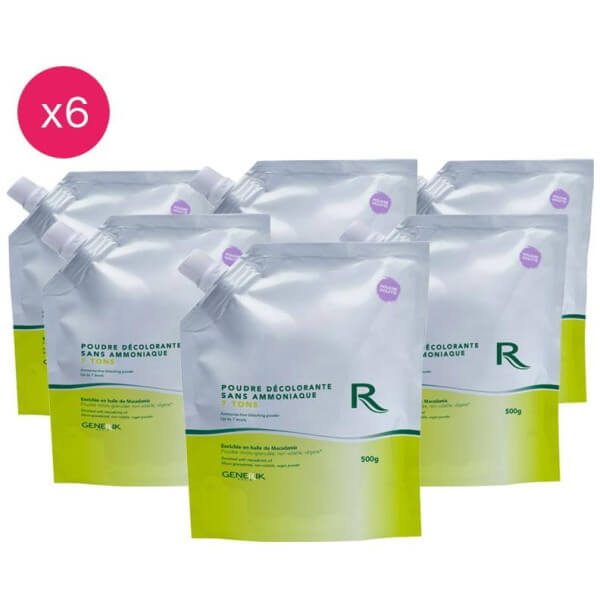 Pack de 6 pós descolorantes 7 tons sem amônia Generik 500G Pack de 6 pós descolorantes 7 tons sem amônia Generik 500G