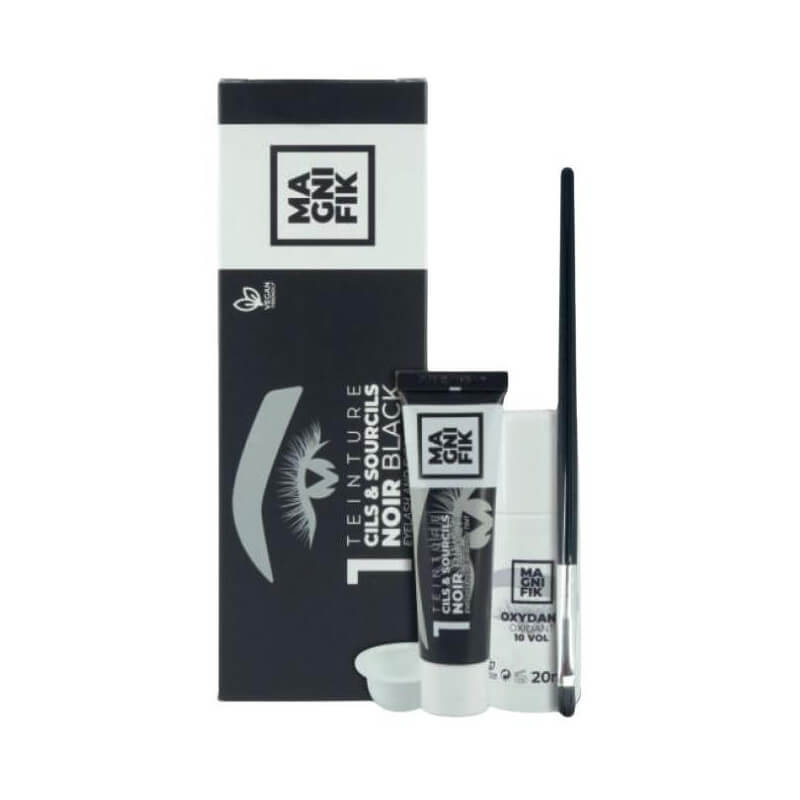 Kit de tintura para cílios e sobrancelhas Magnifik Generik n°1 Preto