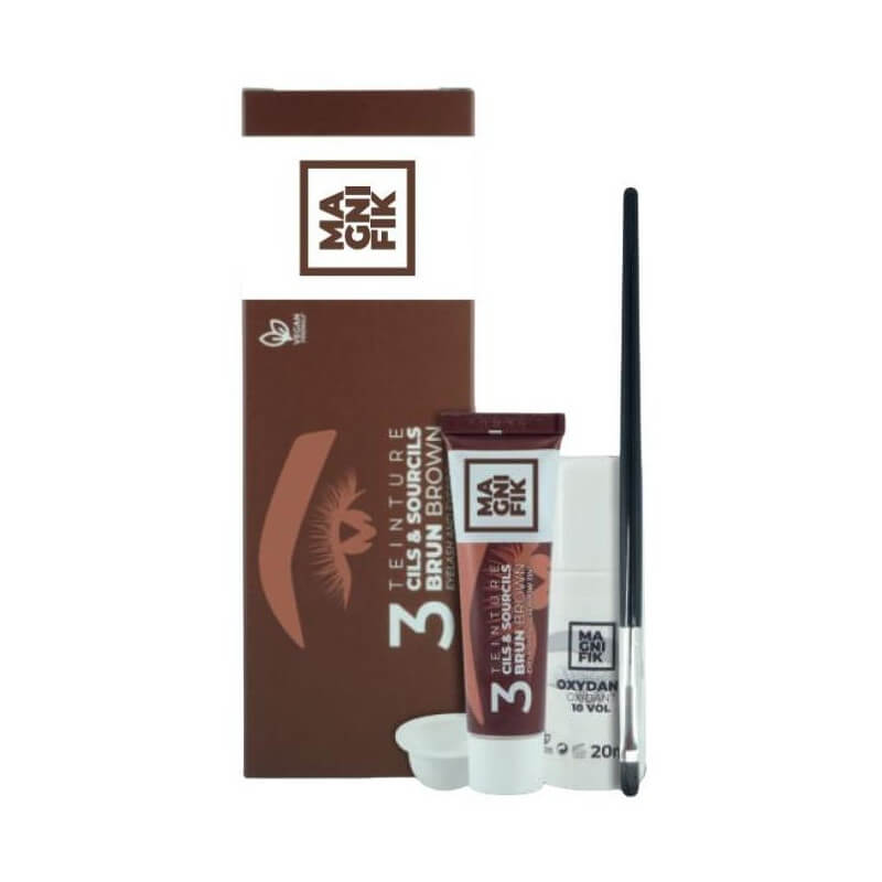 Kit voor het verven van wimpers en wenkbrauwen Magnifik Generik nr. 1 Zwart
