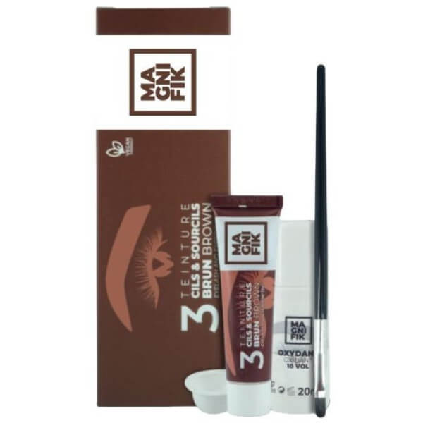 Kit de tintura para cílios e sobrancelhas Magnifik Generik n°1 Preto