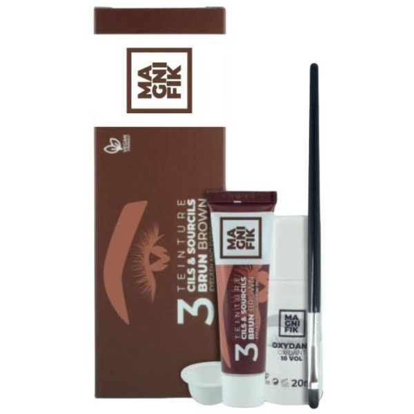 Kit teinture cils et sourcils Magnifik Generik n°3 Brun Kit teinture cils et sourcils Magnifik Generik n°3 Brun