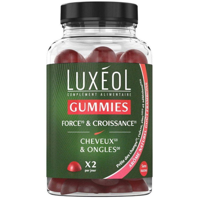 Food supplements strength and hair growth Luxéol 60 gummies