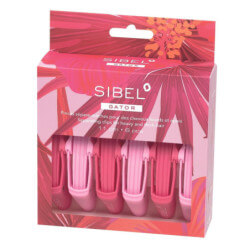 Pinças de separação de cabelo croco Hibiscus Rosa Sibel 3 pinças