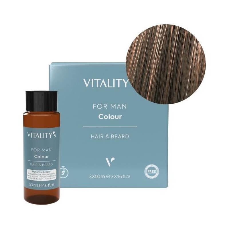 Coloration For Man naturel foncé cheveux & barbe Vitality's 3x50ML