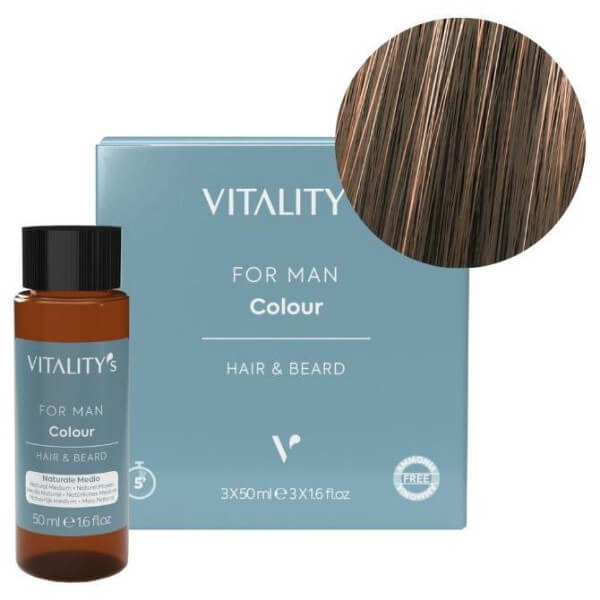 Coloration For Man naturel foncé cheveux & barbe Vitality's 3x50ML