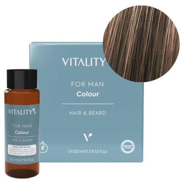 Coloration For Man naturel clair cheveux & barbe Vitality's 3x50ML