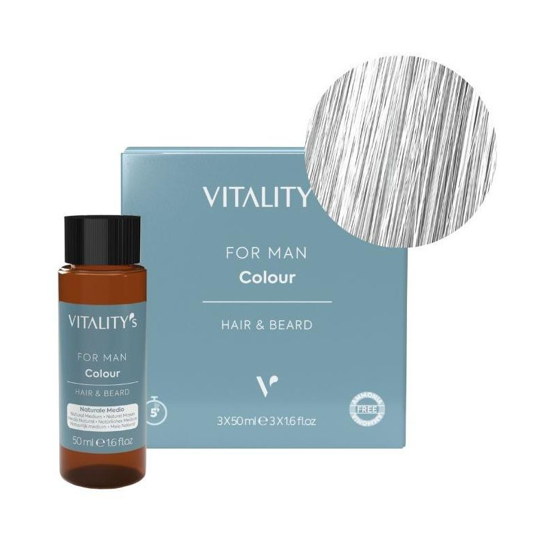Coloration For Man silver cheveux & barbe Vitality's 3x50ML