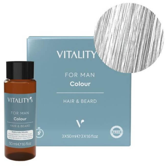 Coloration For Man silver cheveux & barbe Vitality's 3x50ML