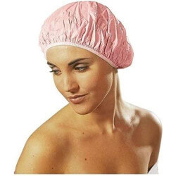 Bonnet de douche rose