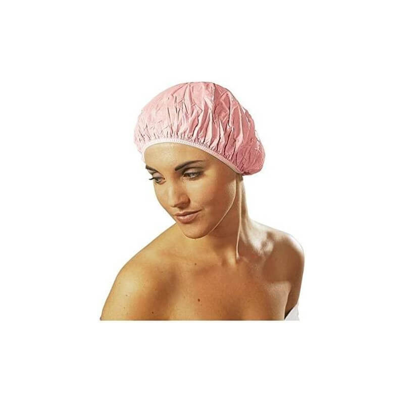 Bonnet de douche rose