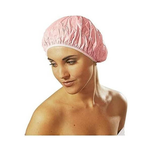 Bonnet de douche rose