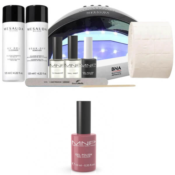 Kit complet vernis semi permanent MNP Gel Polish n°01 Puce 10ML 