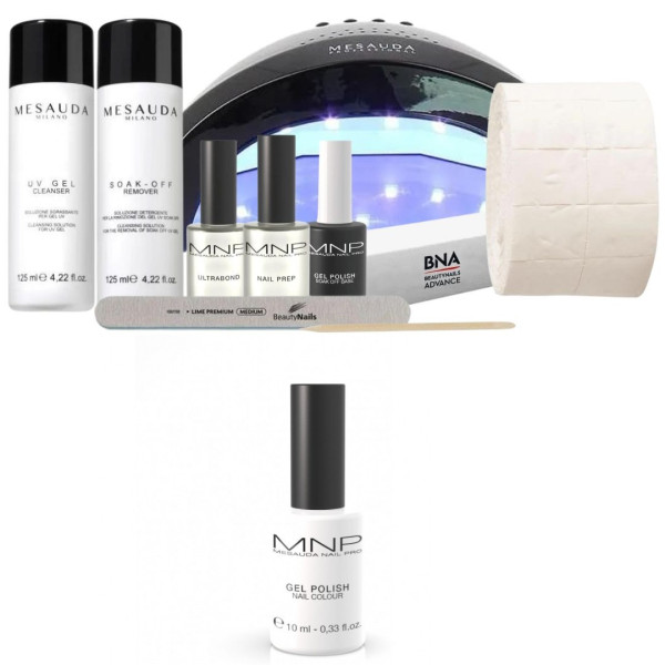 Kit complet vernis semi permanent MNP Gel Polish n°23 White 10ML