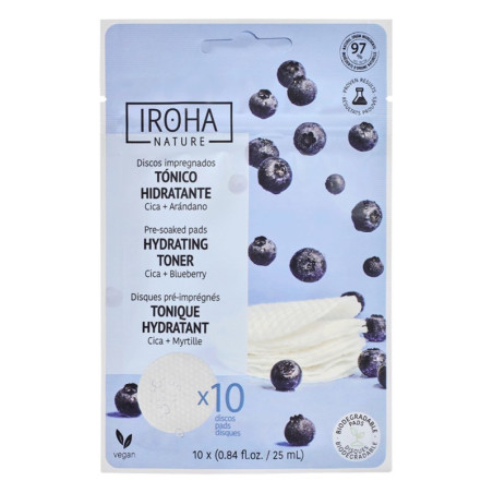 Disques Tonique hydratant Myrtille Iroha 10 pads