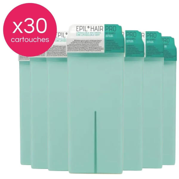 Pack de 30 cartuchos de cera 100 ML verde Sibel