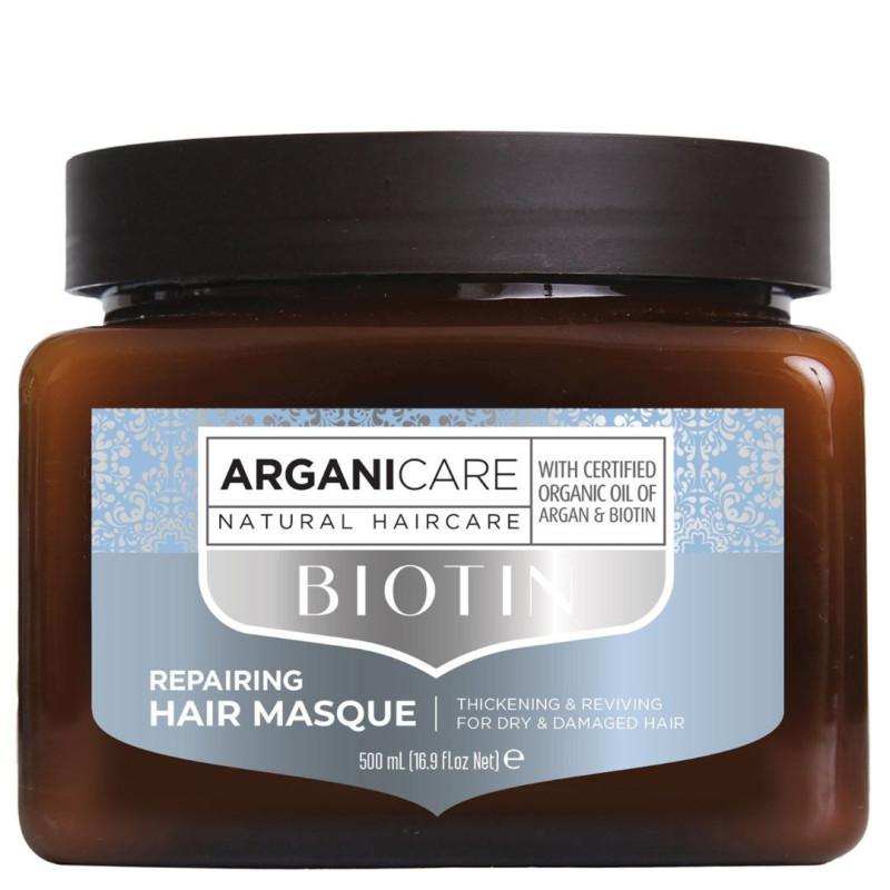 Masque hydratant réparateur cheveux secs Biotine Arganicare 500ML